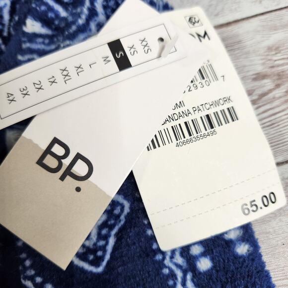 BP Bandana Print Fleece Zip Front Hooded Jacket Small NWT - Picture 7 of 10
